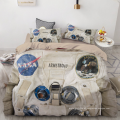 Conjunto de cama escovada de impressão digital de astronauta da NASA